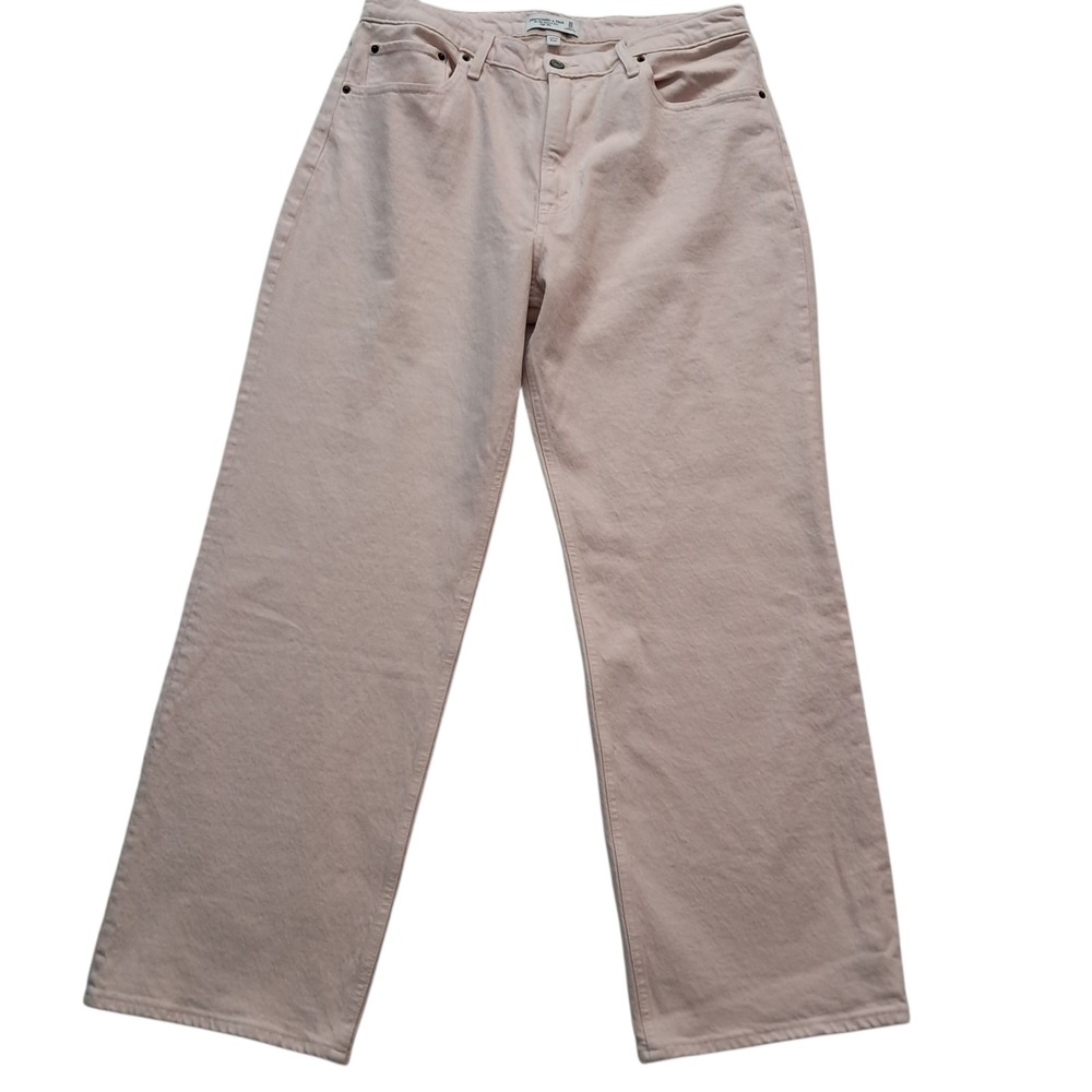 Abercrombie & Fitch The 90's Relaxed Jeans Women's 14 Pink High Rise Curve Love